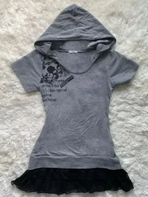 Women T Shirts with Hooded Grey Subculture Harajuku