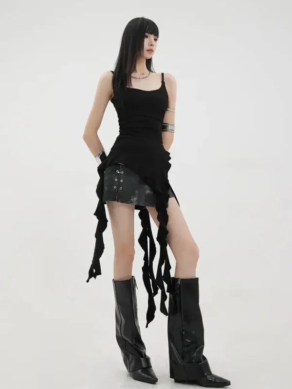 Ruffle Tank Tops Women Korean Streetwear Punk - Image 4