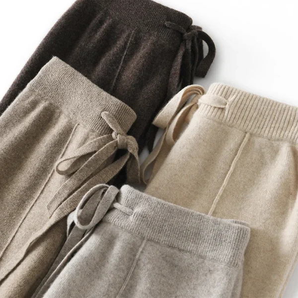 wool female pencil pants thick warm high-end cashmere knitted - Image 5