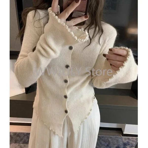 Women Sweater Harajuku Long Sleeve Cardigan Irregular - Image 5