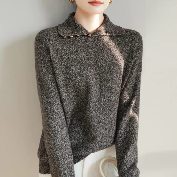 Pearl String Winter Merino wool cashmere pullover - Image 5