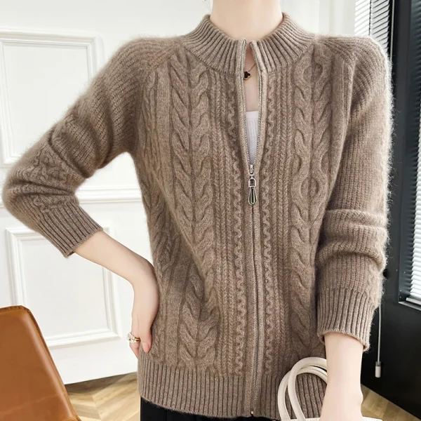 wool cardigan New cashmere sweater in autumn and winter women's - Image 6