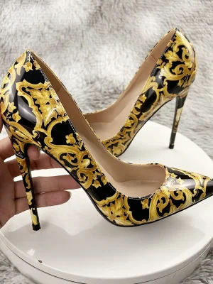 Customized Famous 12cm High Heel Women Pointy Toe