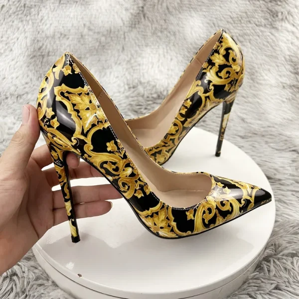 Customized Famous 12cm High Heel Women Pointy Toe