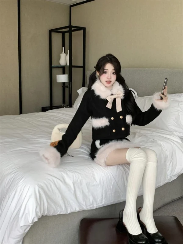 Faux Fur Clothing Suit Woman Warm Elegant Coat - Image 4