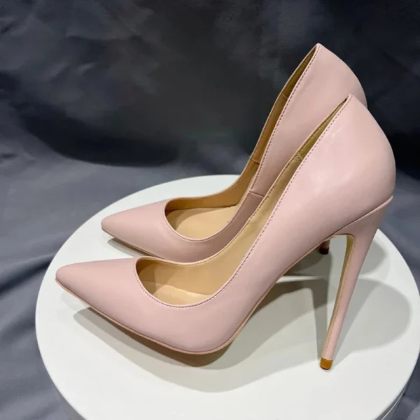 Glossy Pink Women Sexy Pointy Toe High Heel Shoes - Image 7