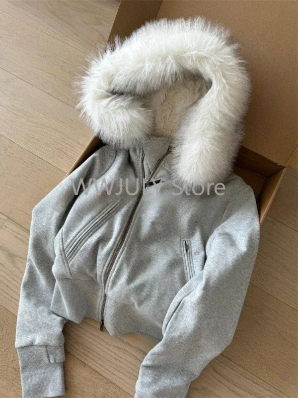 Streetwear Long Sleeve Sweatshirts Lambs Wool  Chic - Image 6