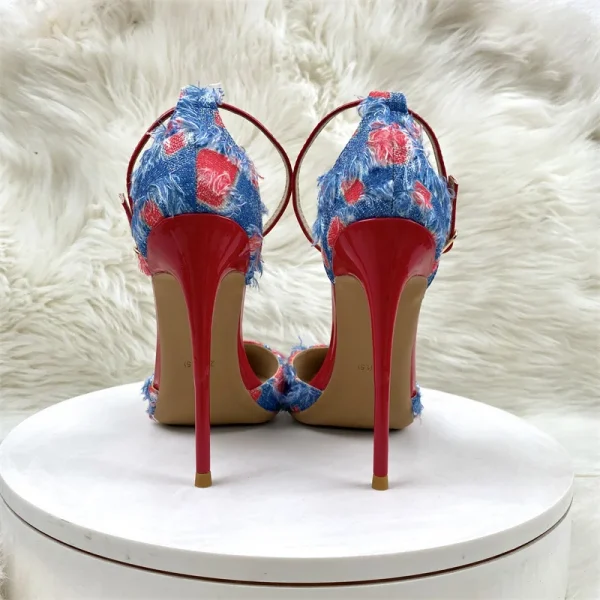 High Heels Denim Design Stilettos Sexy Women Pumps Round toe - Image 6