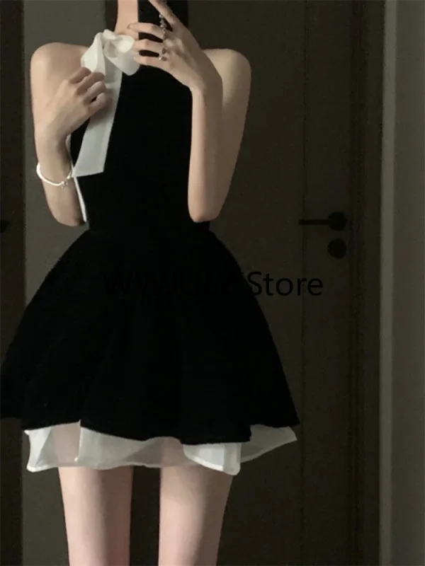 Mini Dresses Puffy Elegant Vintage Ladies Summer Fashion Chic - Image 4