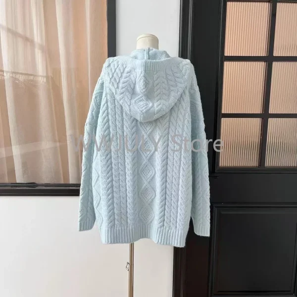 Knitted Sweater Jacket Korean Fashion Sweet Long Cardigan Outfit Jumpers Chic - Image 3