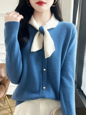 Winter Merino wool cashmere sweater Cardigan