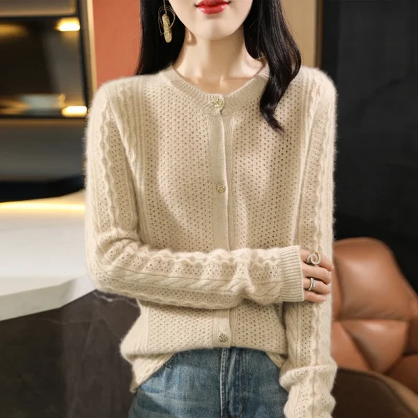 Cardigan Women's cashmere cardigan Knitwear loose soft - Image 4