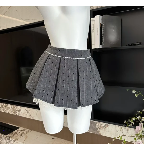 Women Ballet Core K pop Polka Dot Mini Bow Skirt - Image 2