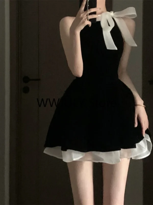 Mini Dresses Puffy Elegant Vintage Ladies Summer Fashion Chic - Image 6