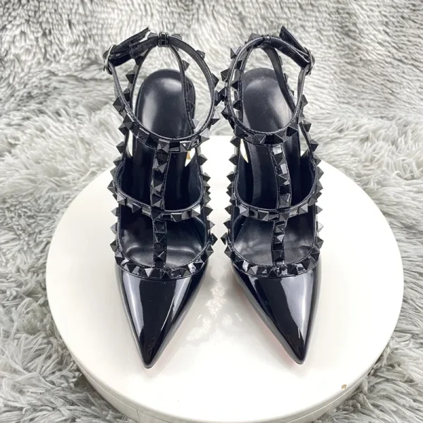 Summer Backless Women T-Strap Pointy Toe High Heel Shoes - Image 6