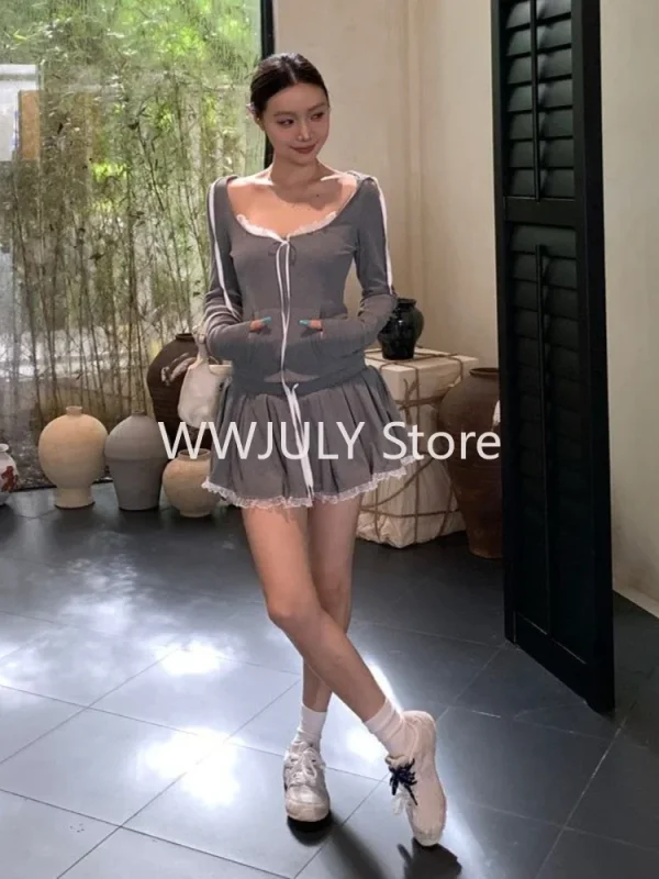 Sweet Slim  Mini Skirt Woman 2025 New Korean Style Suit - Image 6