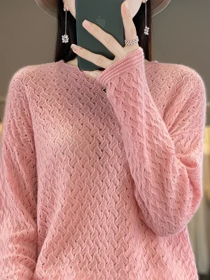 Sweater women’s crocheted openwork sweater loose Korean