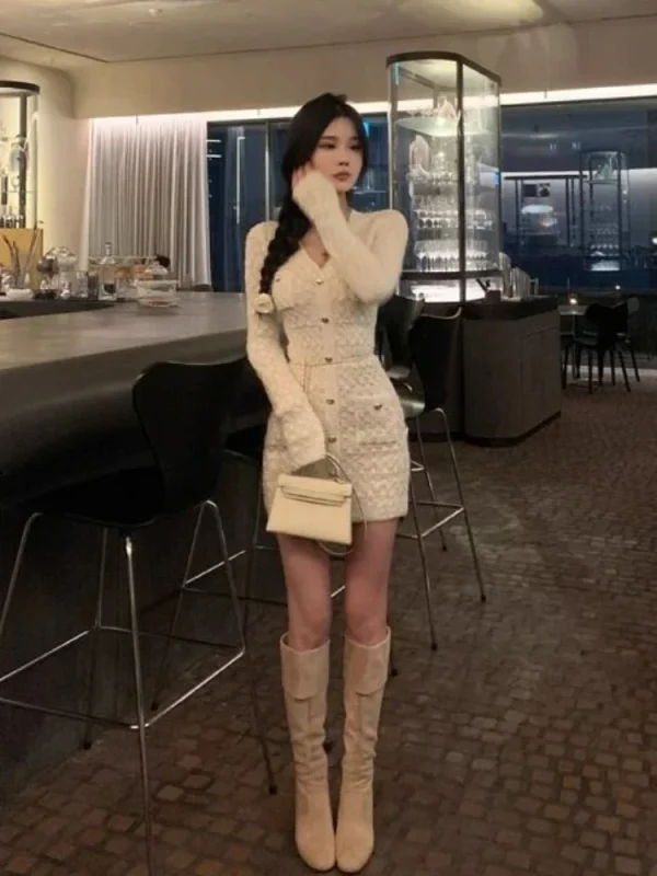 Winter Sexy Bodycon  Mini Dress Woman Chic - Image 6