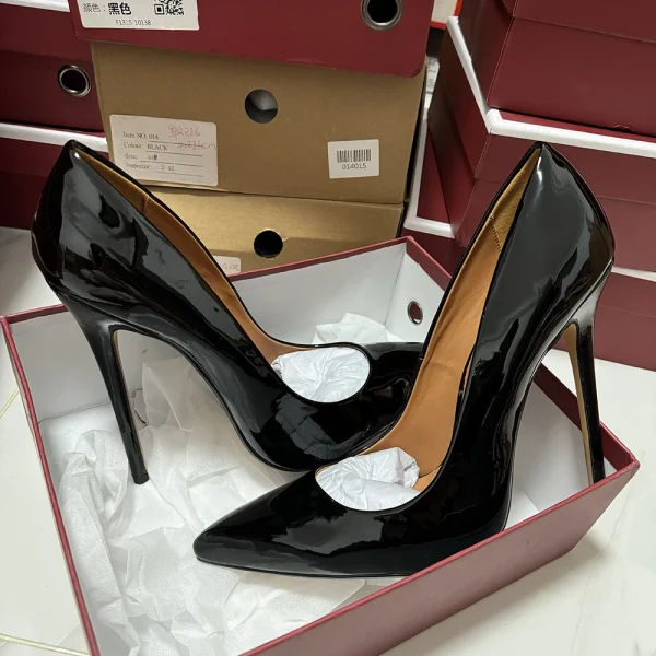 Extreme 15cm High Heels Sexy Man Pumps Black Pointed Toe