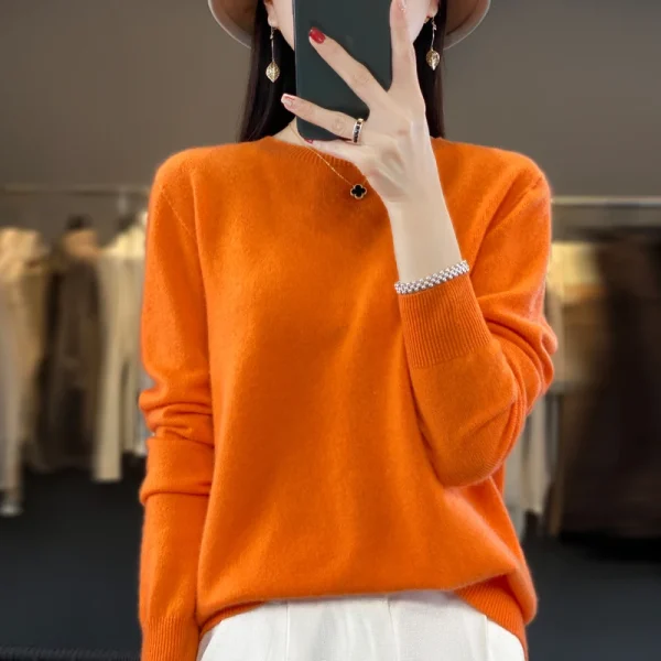 wool solid color autumn and winter new cashmere sweater women - Image 5