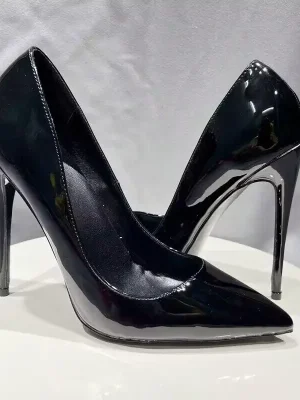 Plain Black Women Sexy Pointy Toe High Heel Shoes