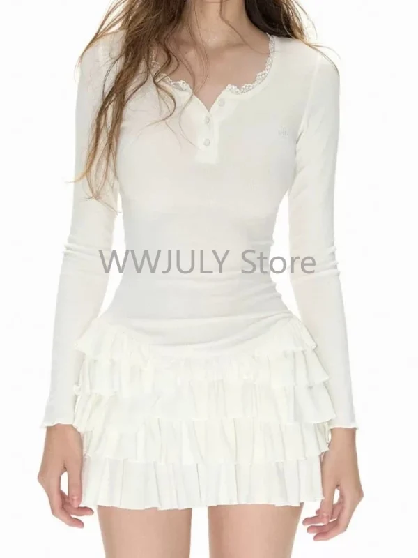 Fall Winter Women Hot Girl Ballet Core Long Sleeve Dress - Image 4