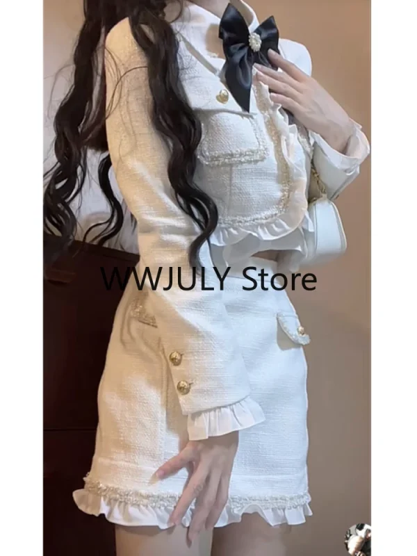 Kawaii Sweet Fashion Suit Skirt Woman Slim Bodycon Mini Skirt - Image 6