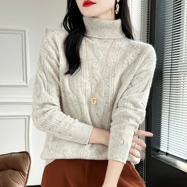 Women's lapel pullover warm bottom knit shirt - Image 4