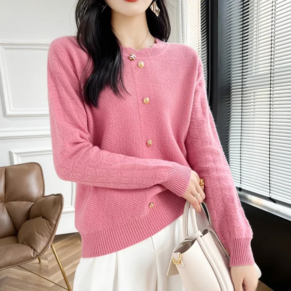 wool cashmere sweater Women's O-neck pullover warm bottom knit shirt