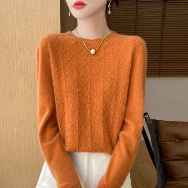 Wool autumn and winter new women's sweater crewneck pullover sweater - Image 3