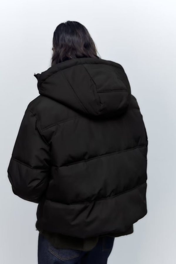 Hooded Short Down Cotton Jacket - Image 2