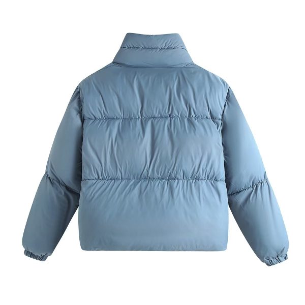 Autumn Blue Hooded Cotton Jacket - Image 3