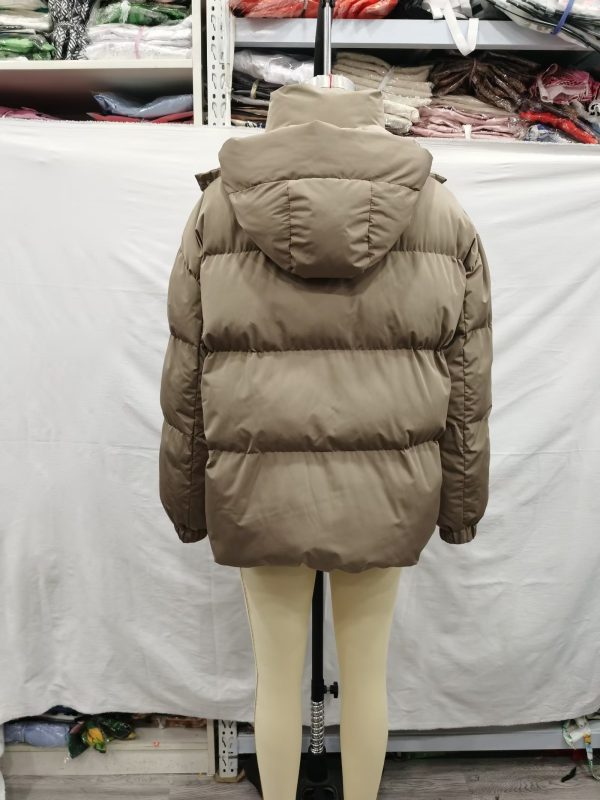 Khaki Cotton Jacket with Detachable Hood - Image 3