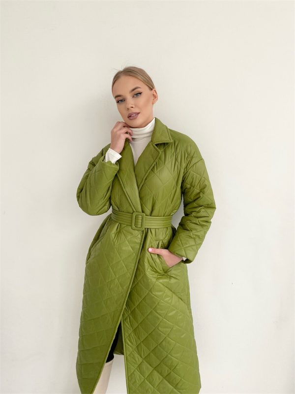 Plus Size Rhombus Padded Coat