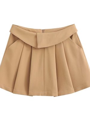 Four-Color Wide Pleated Skirt