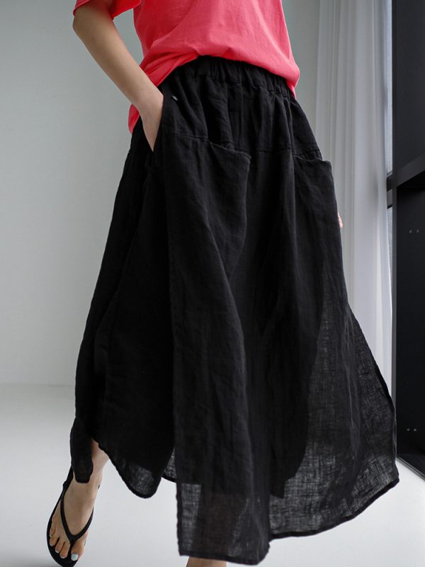 Pure Linen Wide-Leg Culottes