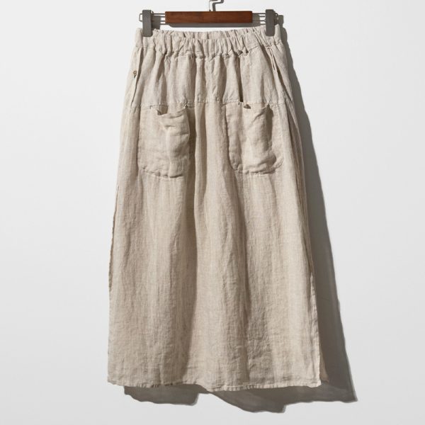 Pure Linen Wide-Leg Culottes - Image 4