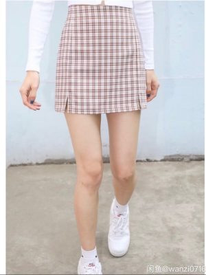 Retro Plaid High Waist Skirt