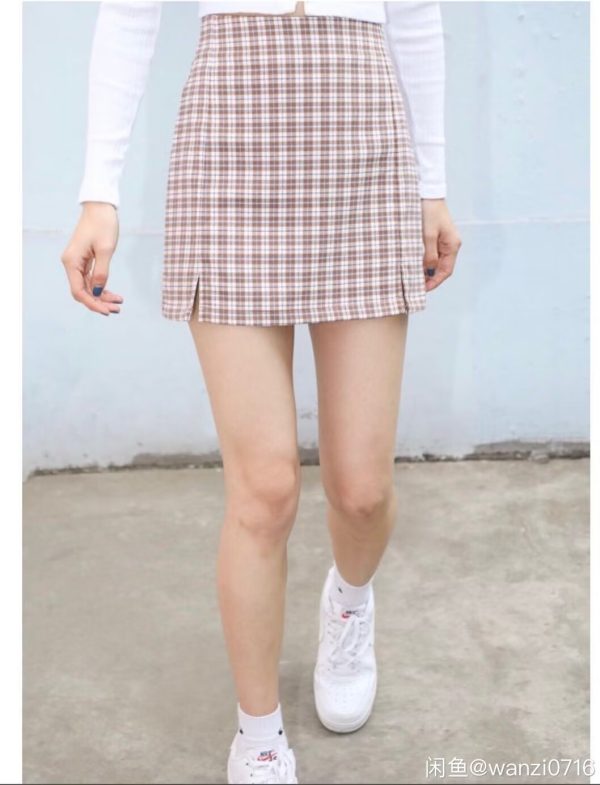 Retro Plaid High Waist Skirt