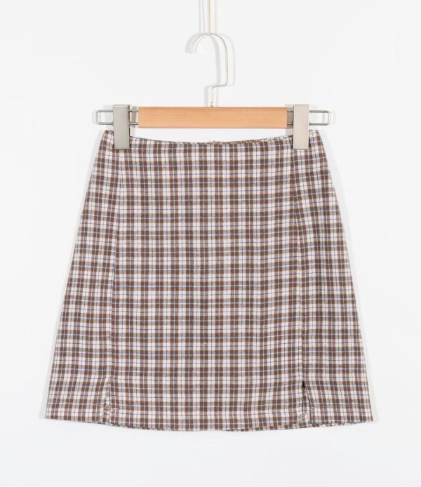 Retro Plaid High Waist Skirt - Image 2