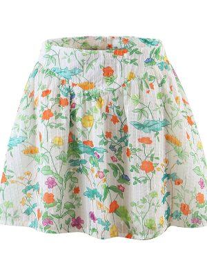 Floral Pleated Waist Skirt