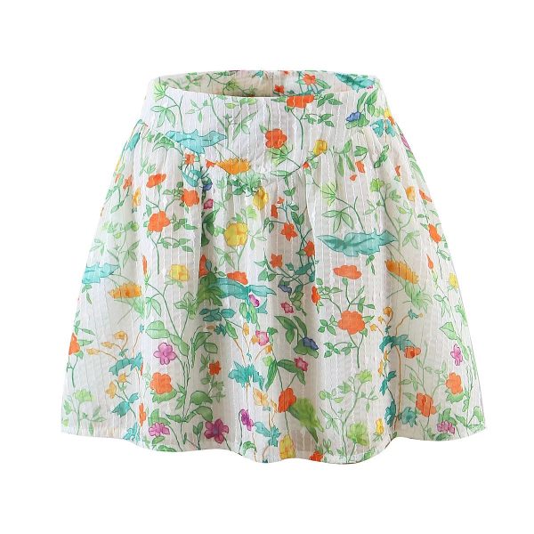 Floral Pleated Waist Skirt