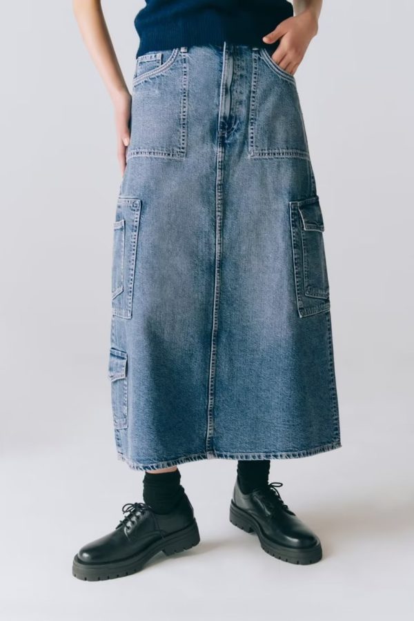 Women's High Waist Loose Denim Skirt