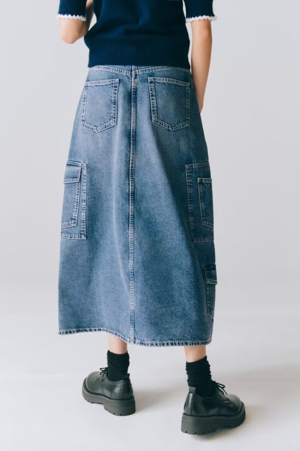 Women's High Waist Loose Denim Skirt - Image 2