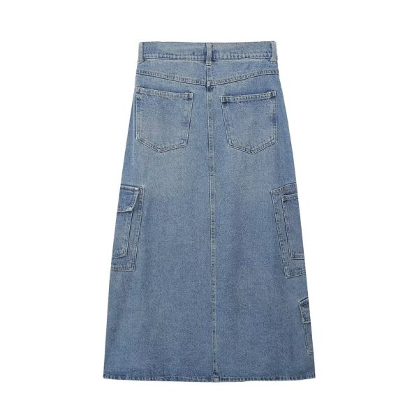 Women's High Waist Loose Denim Skirt - Image 4