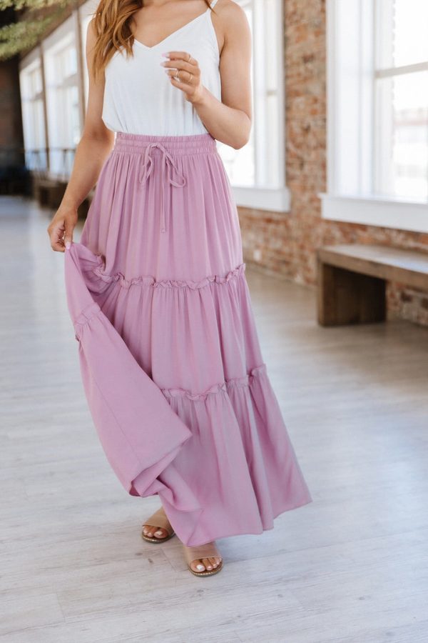 Elastic High Waist Pleated Skirt - Image 3