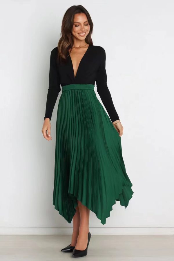 Elastic High-Waist Pleated Sun Dress - Image 2