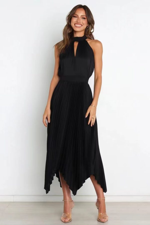 Elastic High-Waist Pleated Sun Dress - Image 3