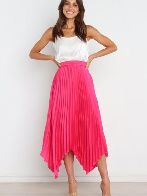 Elastic High-Waist Pleated Sun Dress