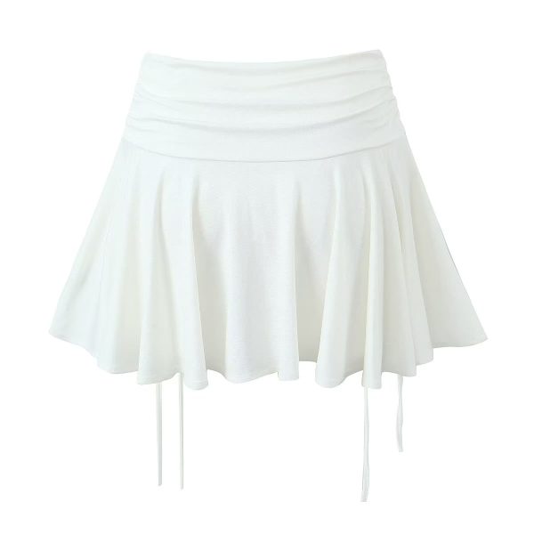 Sweet Spicy Lace-Up Low-Waist Pleated Skirt - Image 2